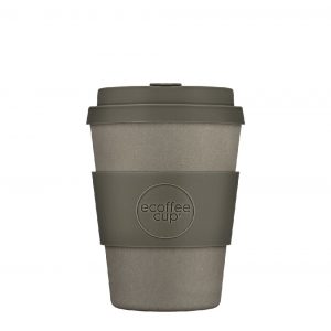 Ecoffee Cup Reusable Coffee Cup Grey 350ml Logo