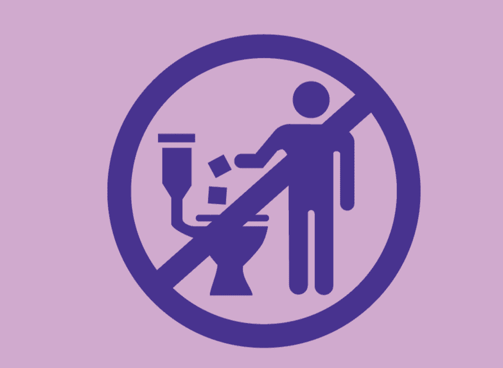 No waste in toilet Sign