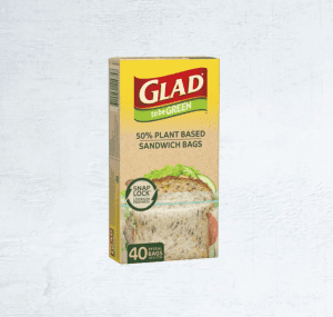 Glad to be Green® 50% Plant Based Reseal Bag – Sandwich Logo