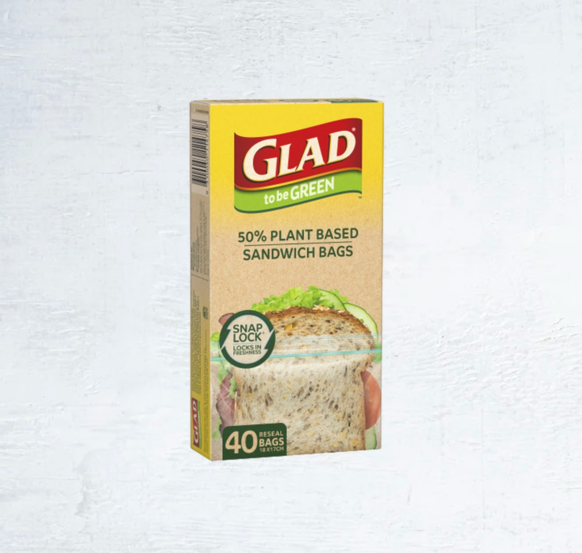 Glad to be Green® 50% Plant Based Reseal Bag – Sandwich Logo