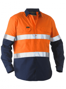 Taped two tone hi vis recycled drill shirt BS6996T Logo